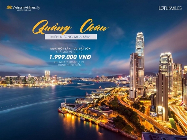 Bay Hà Nội – Quảng Châu hấp dẫn cùng Vietnam Airlines chỉ từ 1.999.000đ