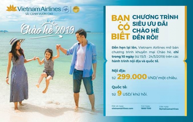 Vietnam Airlines Chương trình ưu đãi Chào hè 2019
