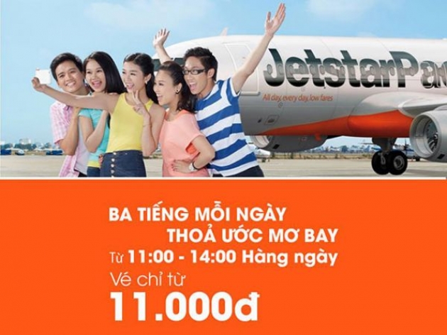 Jetstar khuyến mãi vé máy bay giá rẻ chỉ từ 11k