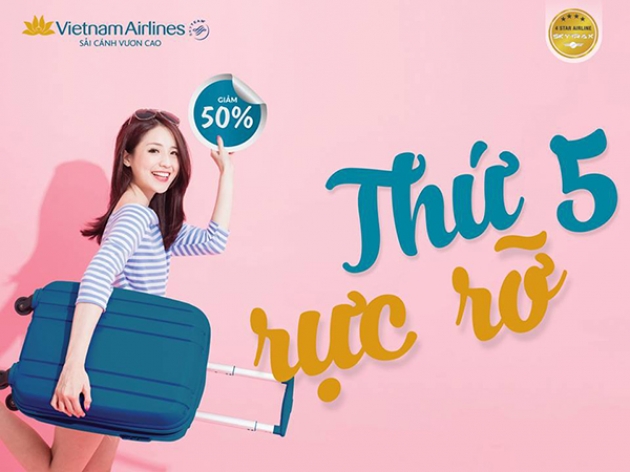 Chương trình khuyến mãi Thứ 5 rực rỡ VietNam Airlines