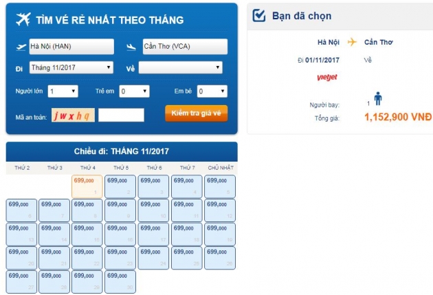 VietJet Air tung loạt vé chỉ 699.000đ cho hành trình Hà Nội đi Cần Thơ