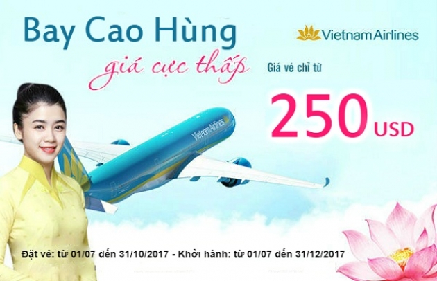 Bay Tp Hồ Chí Minh - Cao Hùng (Đài Loan) chỉ từ 250 USD của Vietnam Airlines