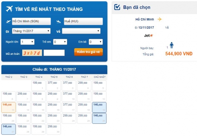 Jetstar Pacific mở bán loạt vé chỉ 146.000đ cho hành trình Sài Gòn - Huế