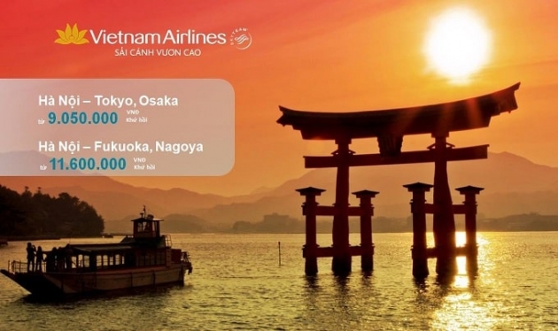 Vi vu Nhật Bản không lo về giá cùng Vietnam Airlines chỉ từ 9.050.000đ KHỨ HỒI